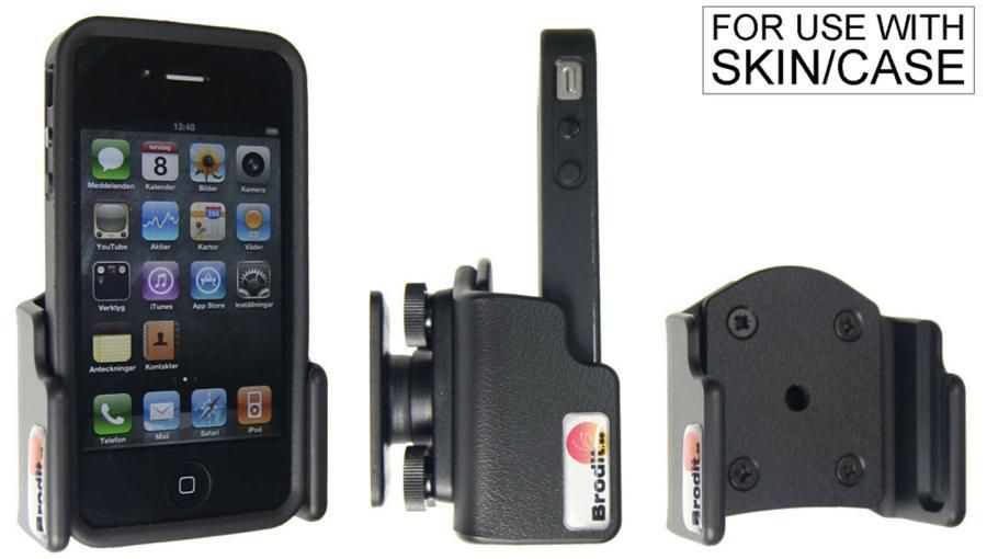 Brodit Lade-/Daten-Cradle – neigbar (0–22°) – für iPhone 4/4S – Schwarz