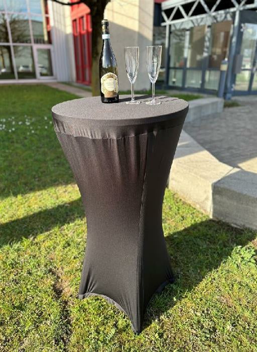 dameco Stehtisch-Husse – Ø 60×120 cm, Polyester/Elastan, Schwarz