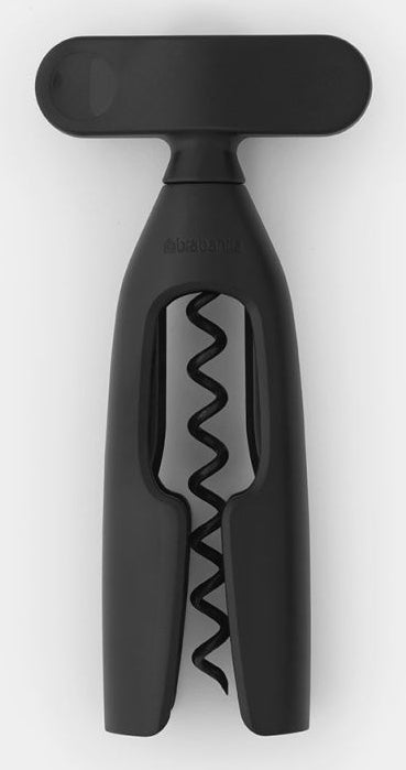 Brabantia Korkenzieher Tasty+ – 8 × 3,4 × 16 cm, Kunststoff, Schwarz, selbstziehend