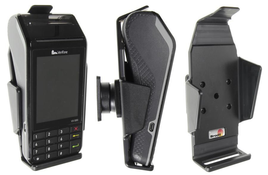 Brodit Payment-Halterung, Schraubbefestigung, neigbar, für VeriFone VX 690, Schwarz