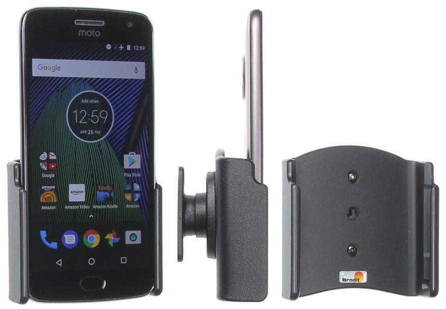 Brodit 511957 – Auto-Halterung – Schraubbefestigung, 360° drehbar, Neigung 0–20°, für Motorola Moto G5 Plus