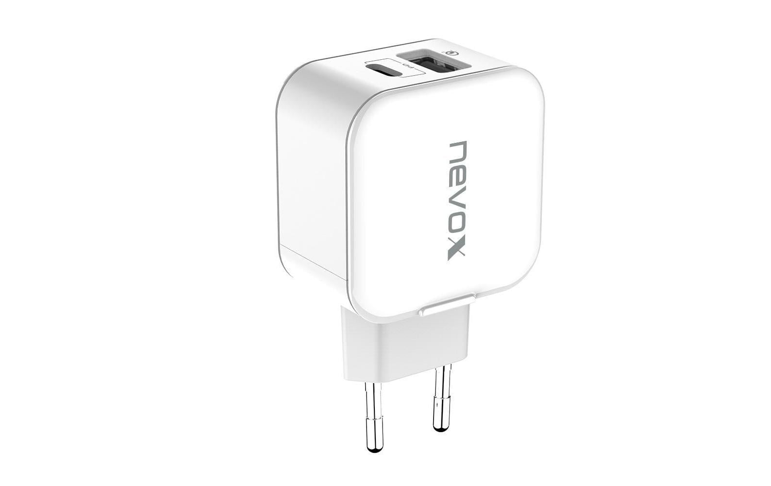 Nevox 1760 USB-Ladegerät 18 W – USB-C, QC 3.0, PD – für universelle mobile Geräte – Weiss