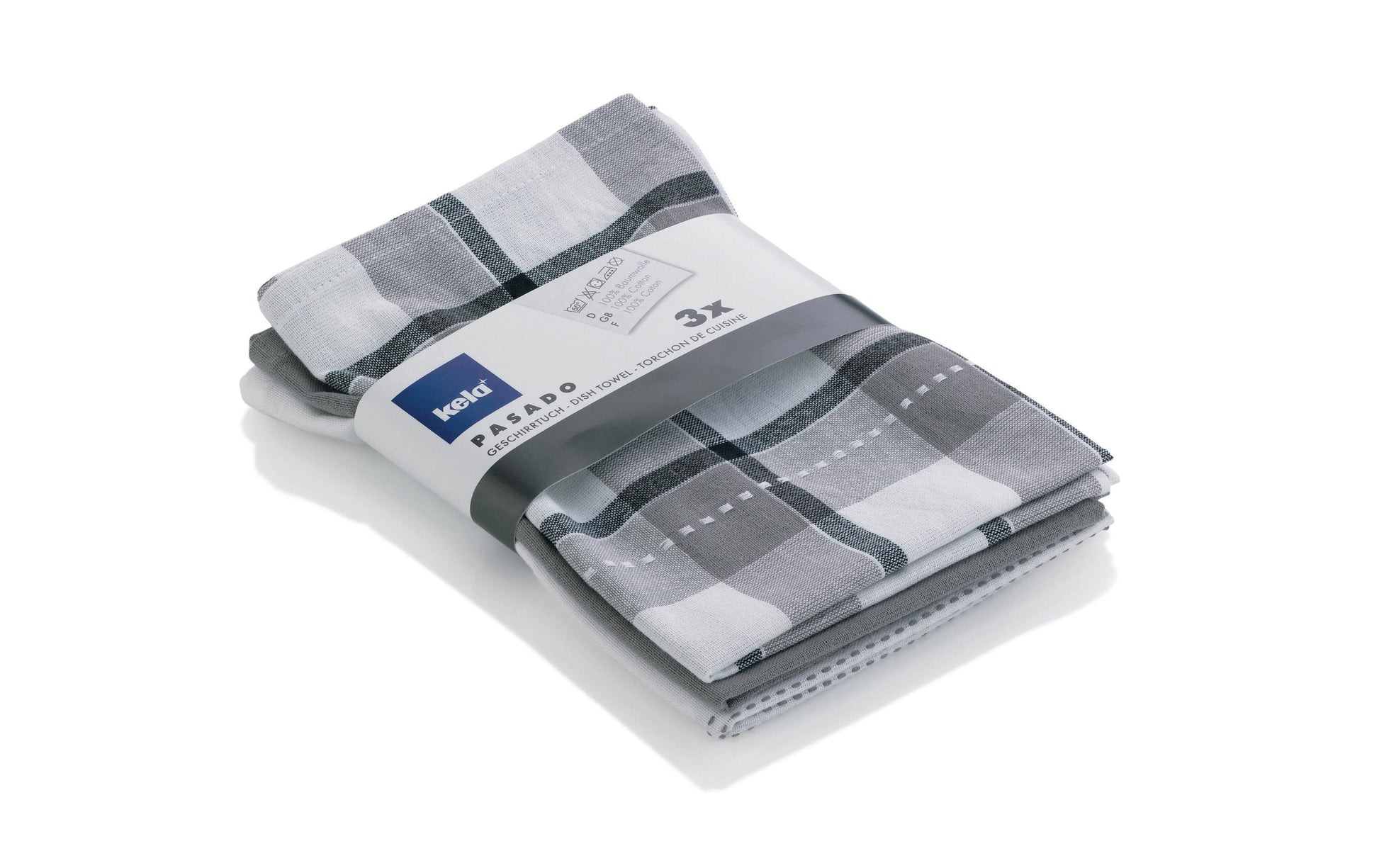 Kela Geschirrtuch Pasado – weiss – 65 × 45 cm – Baumwolle – 3er-Set
