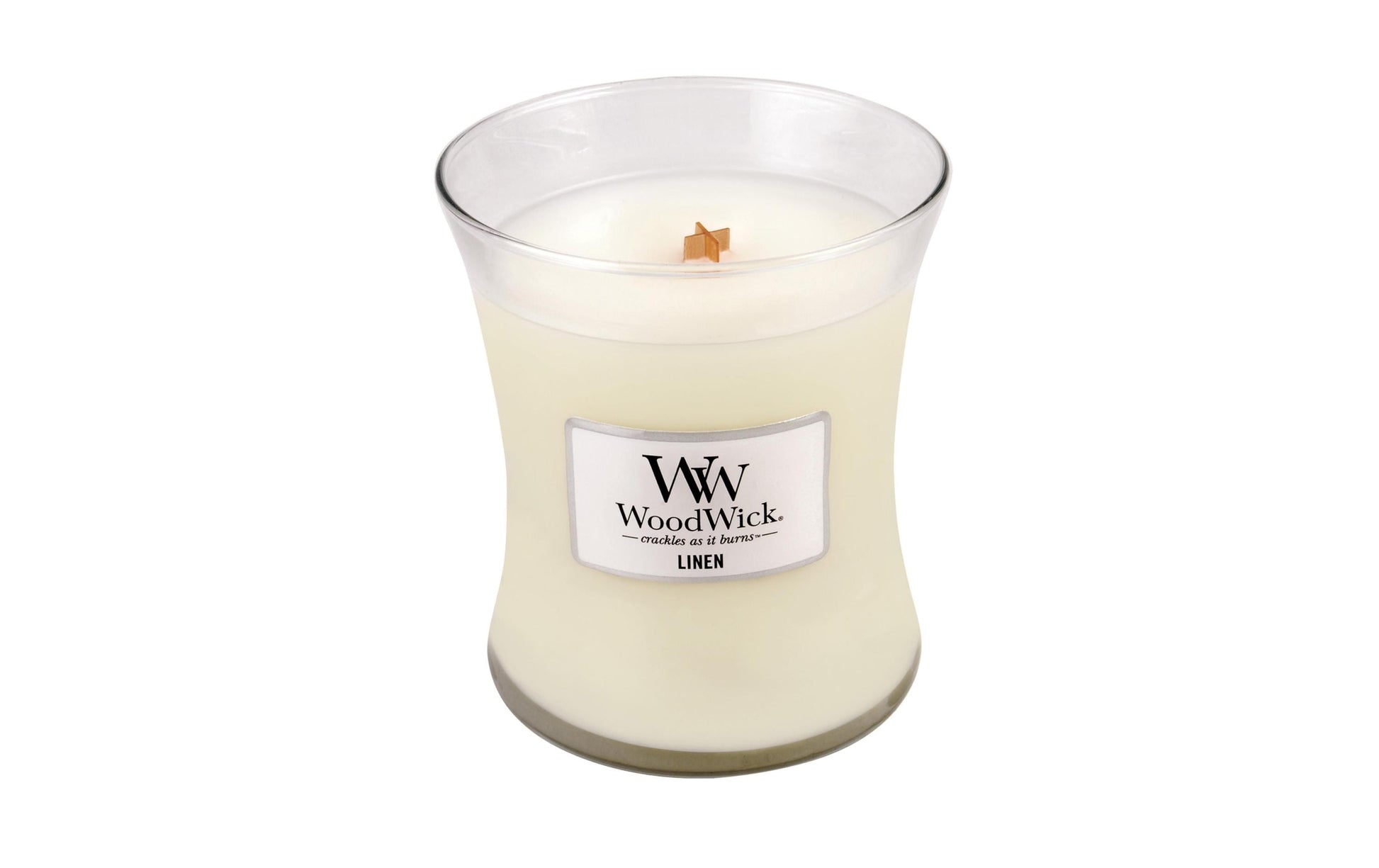 WoodWick Duftkerze – Linen – Ø 9,9 × 11,4 cm