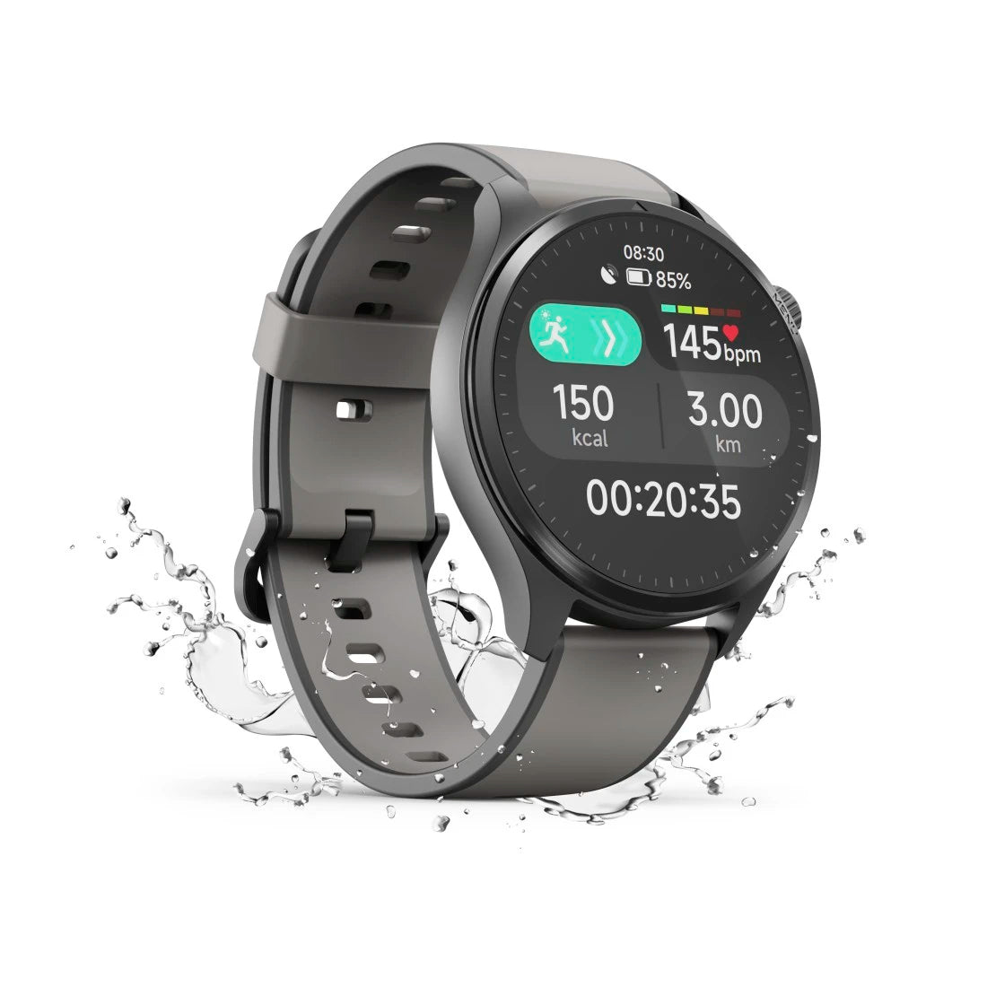 Hama 9000 52 mm GPS – Edelstahl Anthrazit, Sportarmband, 50 m, für Android und iPhone