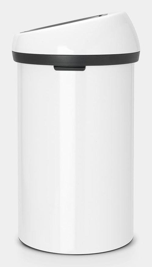 Brabantia Treteimer Touch Bin 108686 – 60 l – Edelstahl, rund – weiss