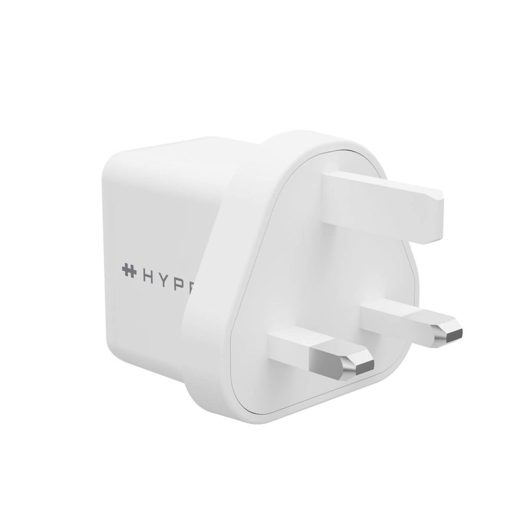 HyperJucie USB-Wandladegerät 35 W – USB-C×2 – PD 3.0, QC 3.0, PPS, GaN – UK-Stecker (Typ G) – Weiss