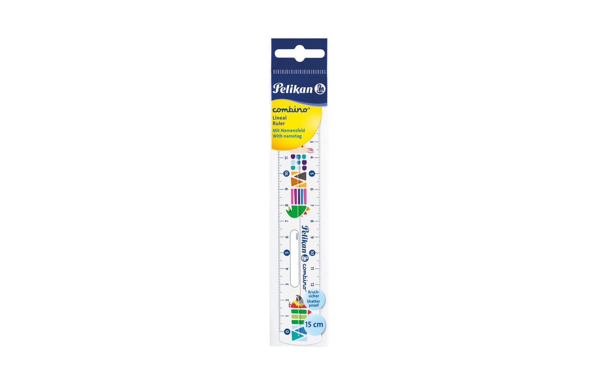 Pelikan Lineal – Kunststoff – 15 cm – Namensfeld, Tiermotive – Mehrfarbig