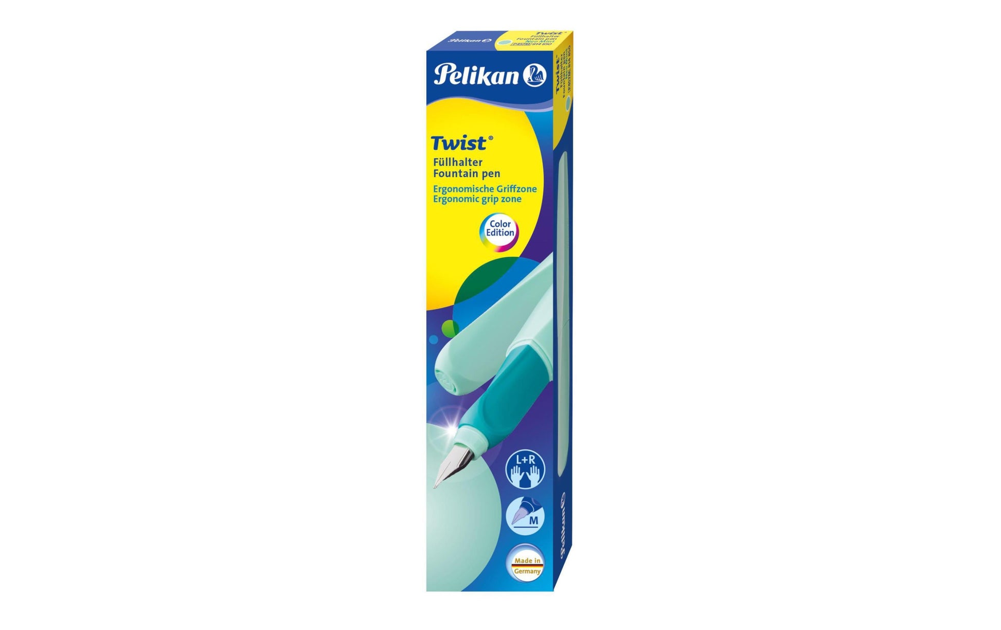Pelikan Twist Neo Mint – Federspitze M – für Rechts- & Linkshänder – Mint, Blau – Patronen