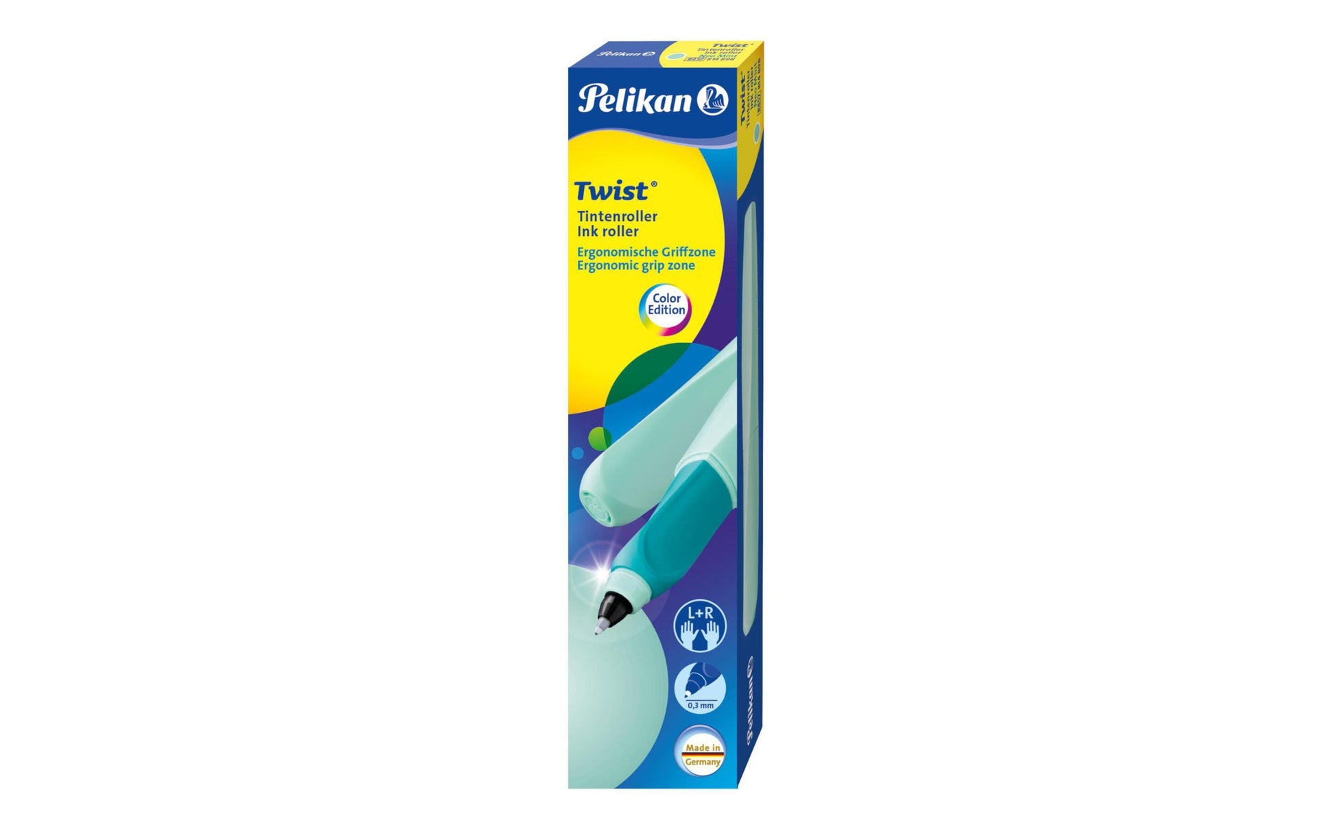 Pelikan Twist – Tintenroller, mit Kappe, 0,4 mm, blau, für Rechts- und Linkshänder