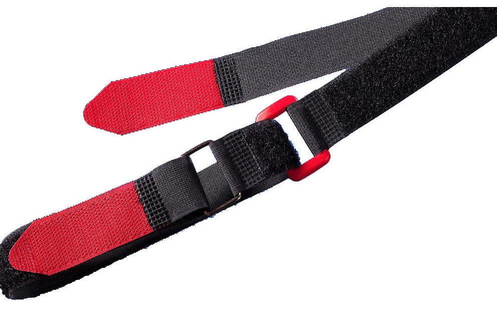 FASTECH Schlaufenband 240 × 25 mm, mit Schnalle, schwarz/rot, 5 Stk.