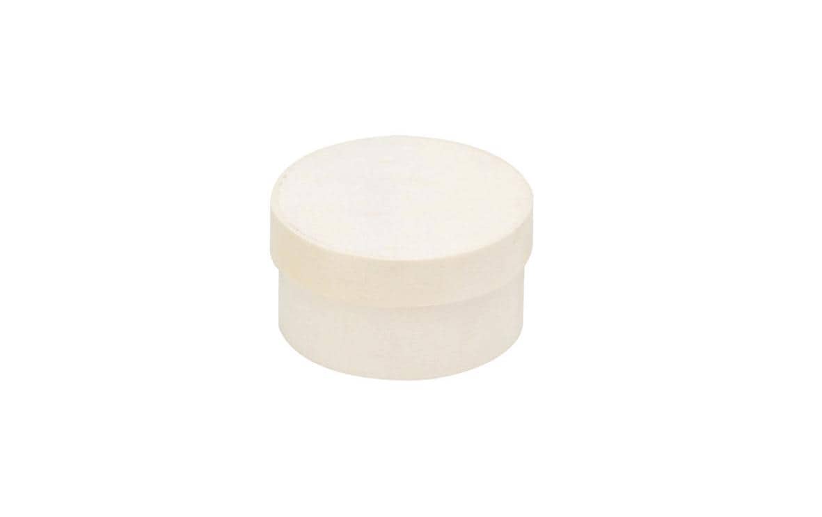 GLOREX Geschenkbox rund Pappelholz – Ø 65 × 35 mm – FSC