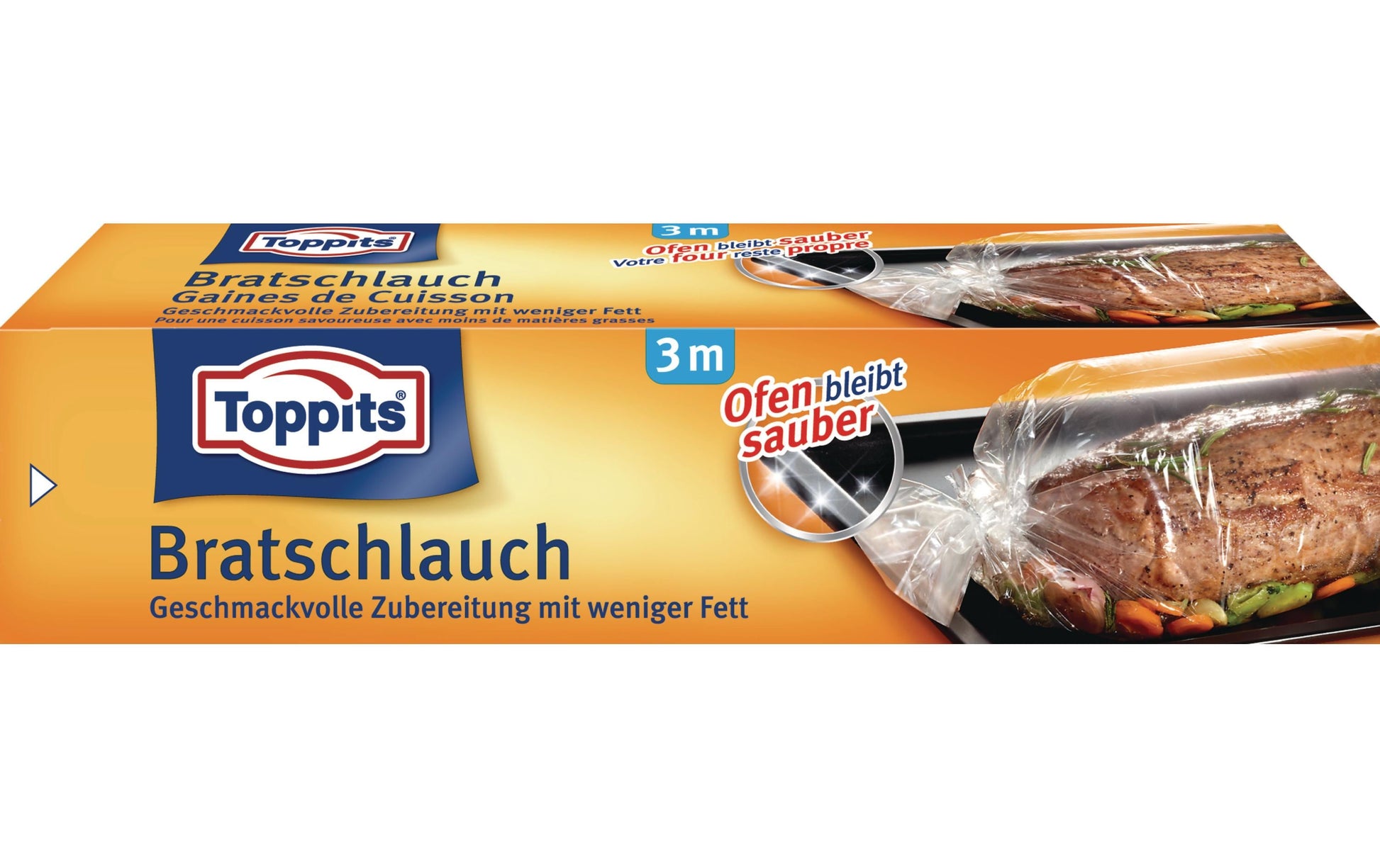 Toppits Bratschlauch 300 × 31 cm, Kunststoff, für Ofen bis 200 °C, mikrowellenfest
