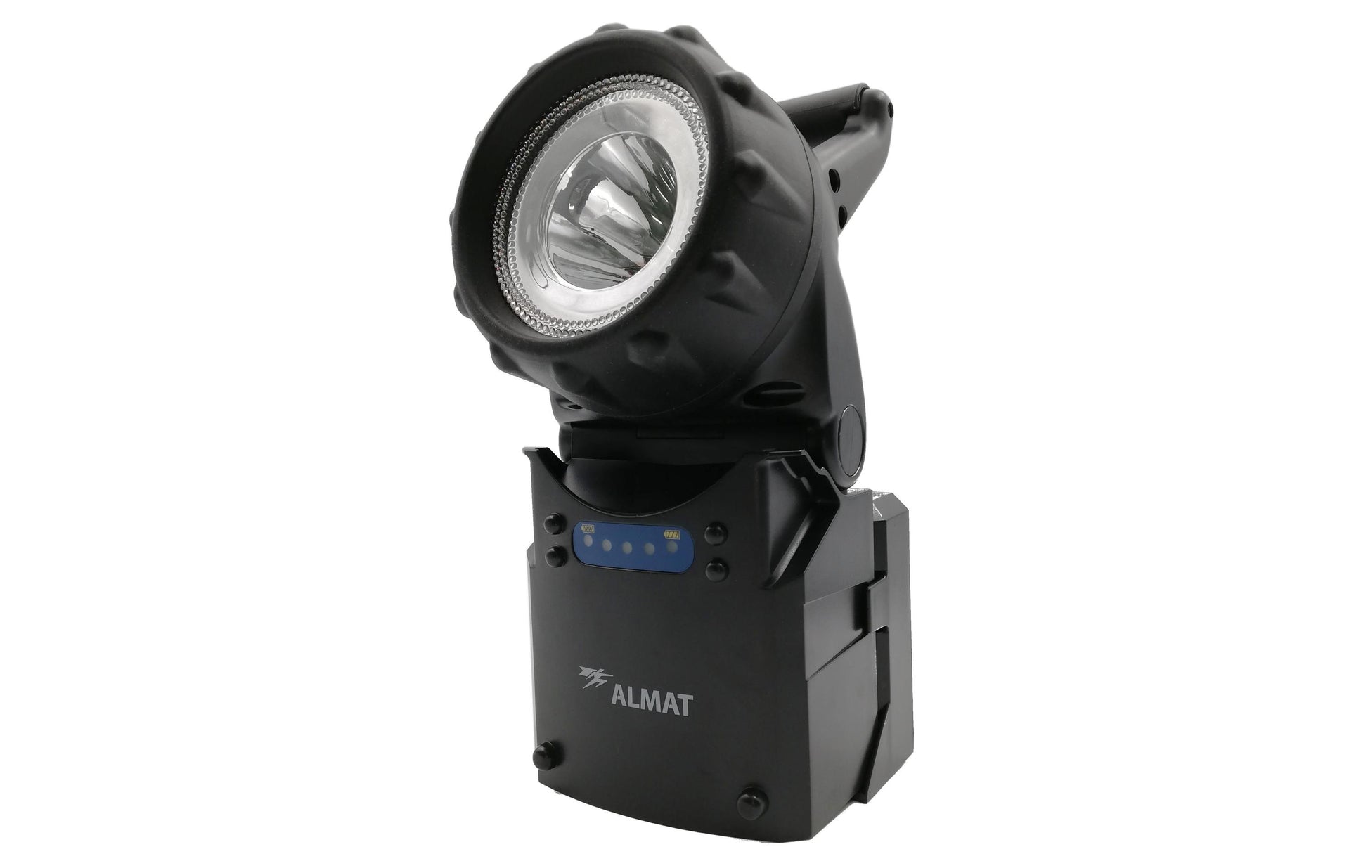 ALMAT Notscheinwerfer SPOTLIGHT – LED 3 W, Akku 2200 mAh, Notbetrieb 4 h, IP44 – Schwarz