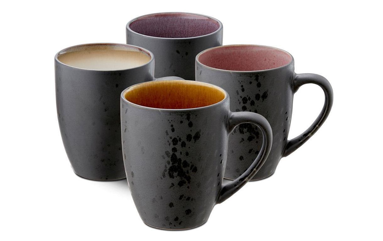 BITZ Kaffeetasse – 4er Set, 300 ml, Ø 8,5 cm, Steinzeug, Mehrfarbig, spülmaschinenfest, mikrowellengeeignet