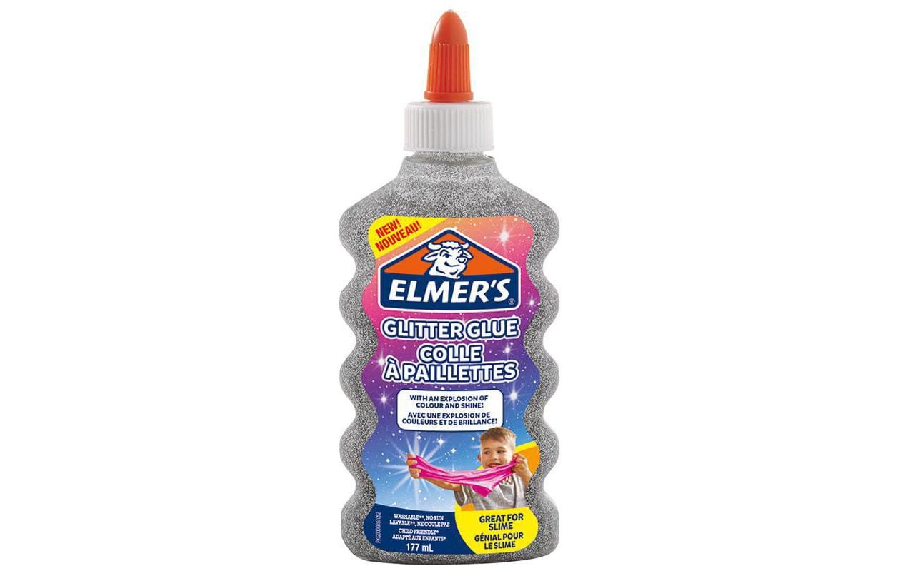 Elmer's Glitzerkleber – Silber – 177 ml – Auswaschbar, Geruchsarm – Für Basteln