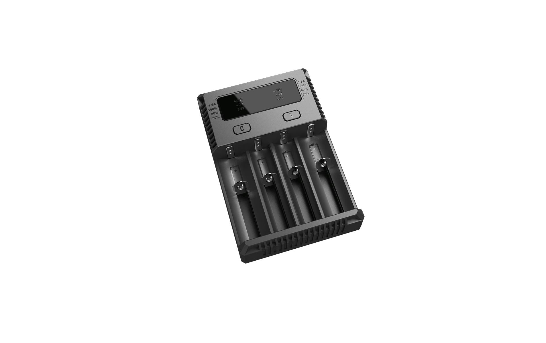 Nitecore NEW i4 Batterieladegerät 4× – für AA/AAA/AAAA/C/D, Li‑Ion/LiFePO4/NiMH – schwarz