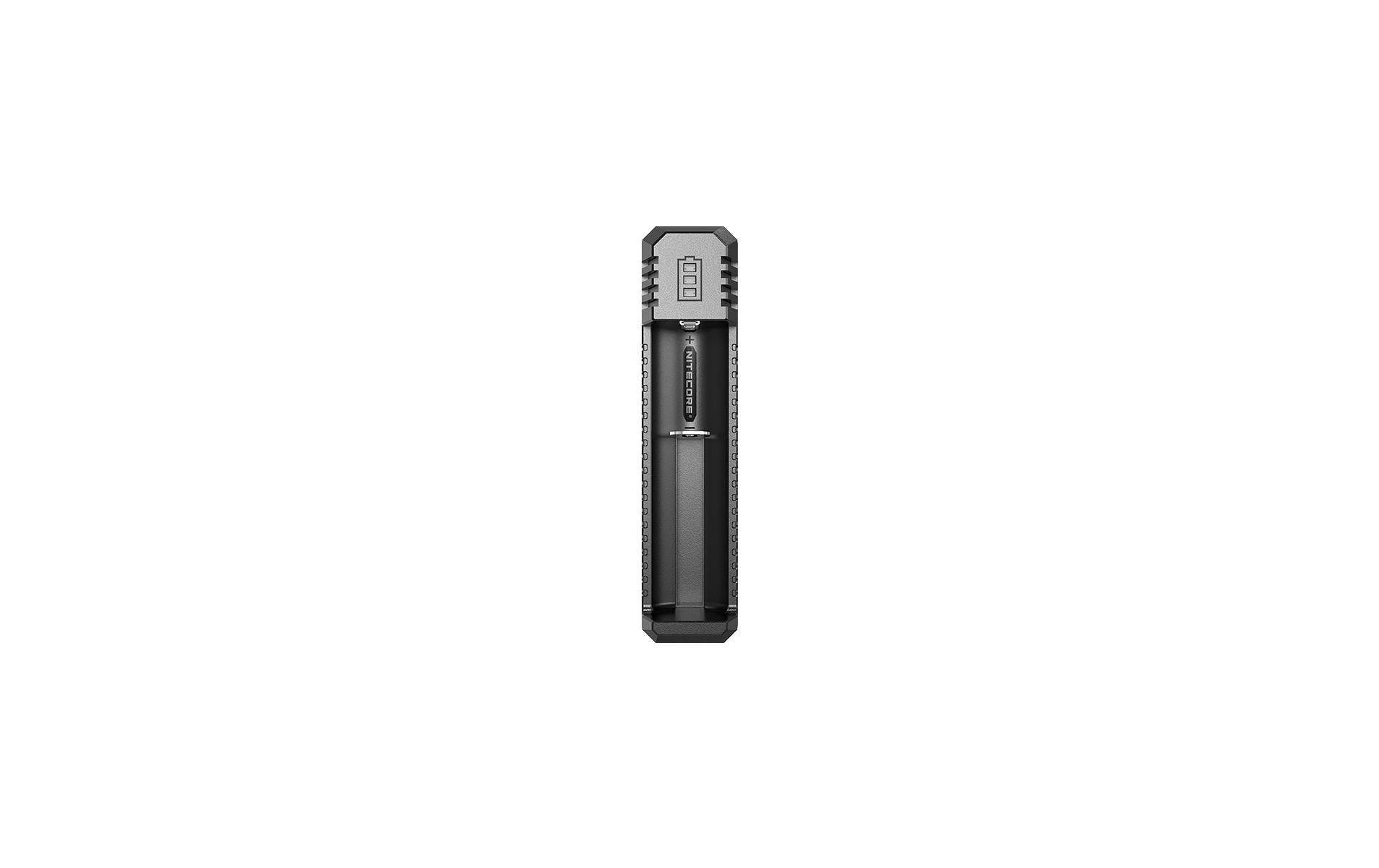 Nitecore UI1 Batterieladegerät 1× – für Li-Ion (18650, 14500, 16340, usw.) – Micro-USB – schwarz