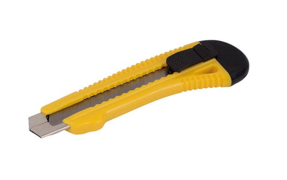 Toolland MES38A – Abbrechmesser 18 mm, einziehbar, Metall, Gelb