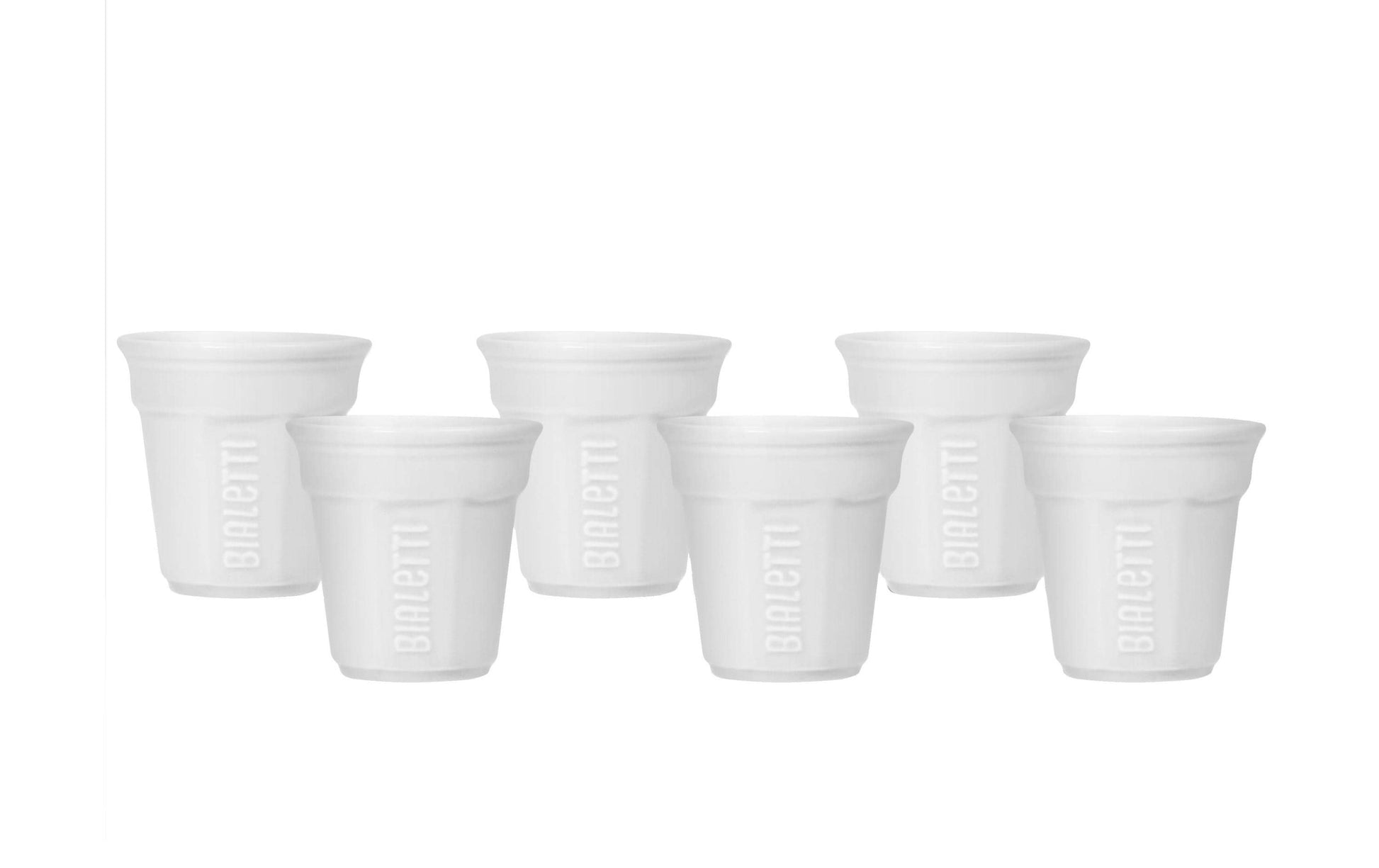Bialetti Espressotasse Bicchierino – 6er Set, 90 ml, Porzellan, Weiss, spülmaschinenfest