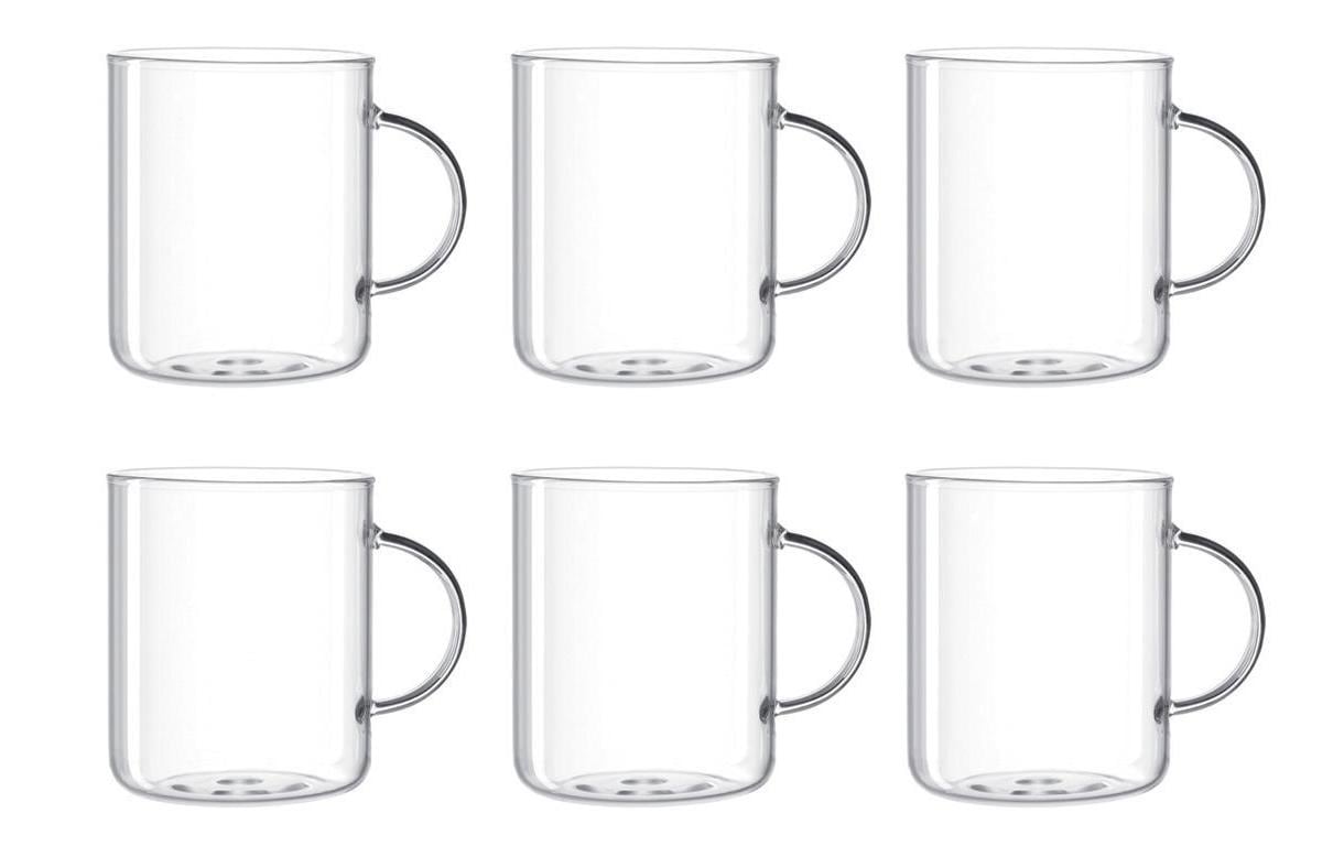 Leonardo Novo Teeglas – 0,40 l, Borosilikatglas, transparent, mit Henkel, spülmaschinenfest, mikrowellenfest