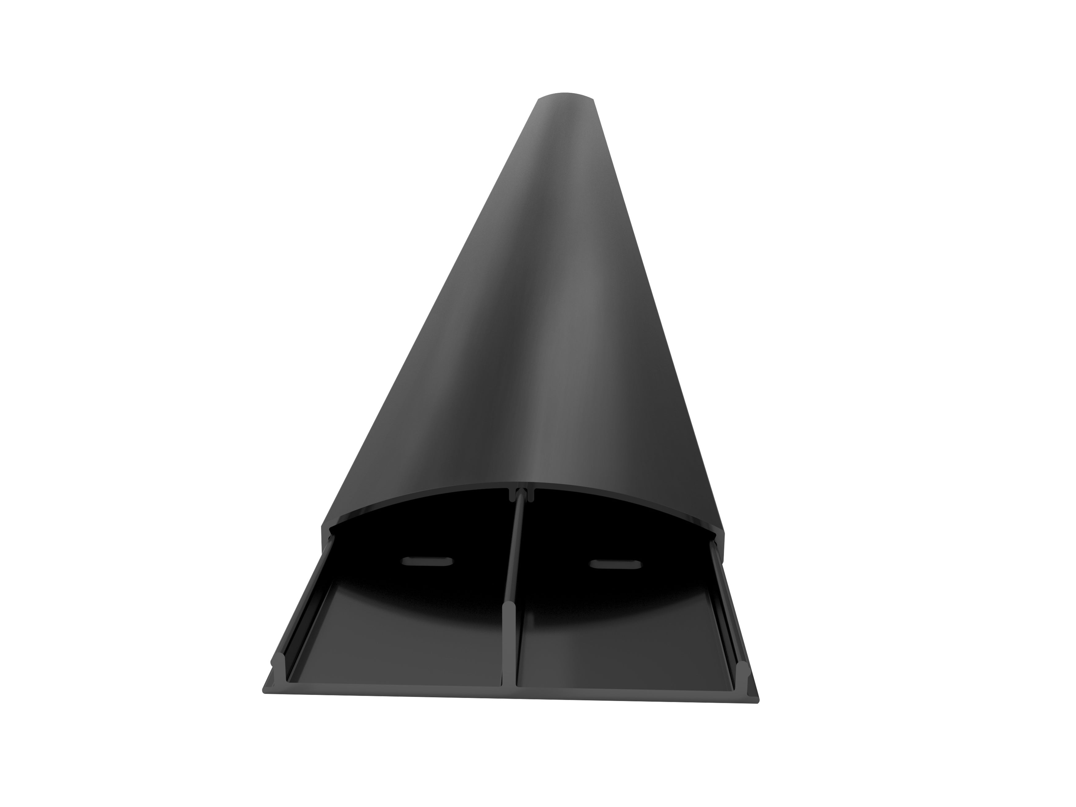 Multibrackets KKS 75-1100 Kabelbrücke – 1,1 m – Aussen 75×17 mm – Aluminium – Schwarz, 2 Kanäle