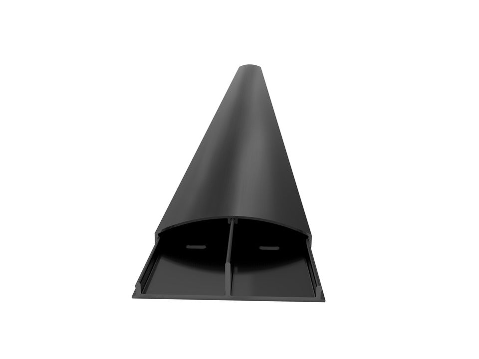 Multibrackets KKS 75-1100 Kabelbrücke – 1,1 m – Aussen 75×17 mm – Aluminium – Schwarz, 2 Kanäle
