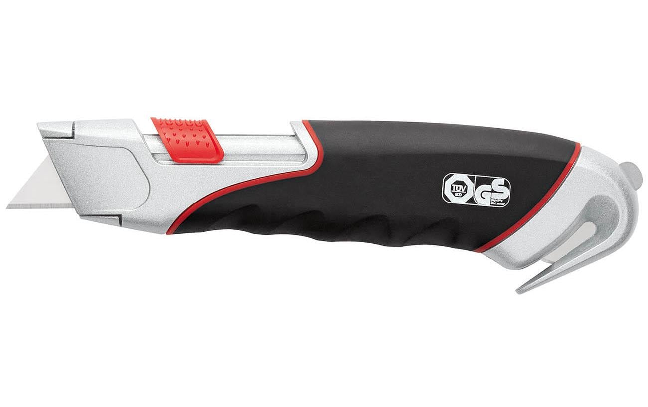 Wedo SUPER – Sicherheitsmesser mit 23 mm Trapezklinge, TÜV/GS, Keramikklinge, Rot/Schwarz
