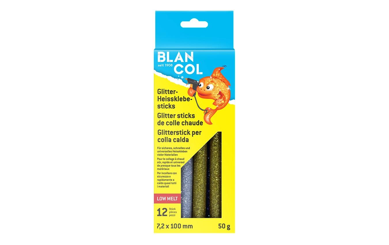 BLANCOL Heissklebepatronen Low Melt 105 °C – Ø 7,4 × 100 mm – 12 Stück – Weiss, geruchsarm