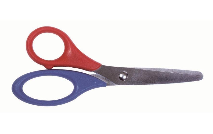 Lerche Kinderschere – 13,0 cm, Edelstahl, für Rechts- und Linkshänder, abgerundete Spitzen, Kunststoffgriffe