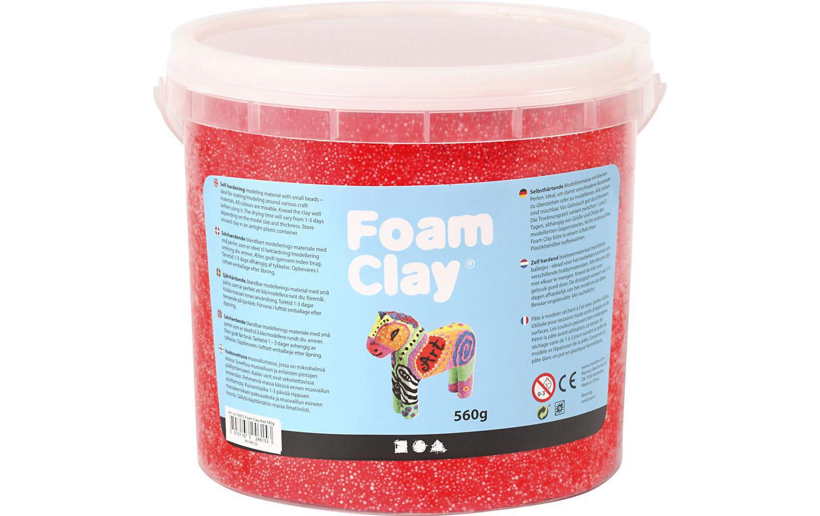 Creativ Company Modelliermasse, Foam Clay, Rot, 560 g, 1 Stk.
