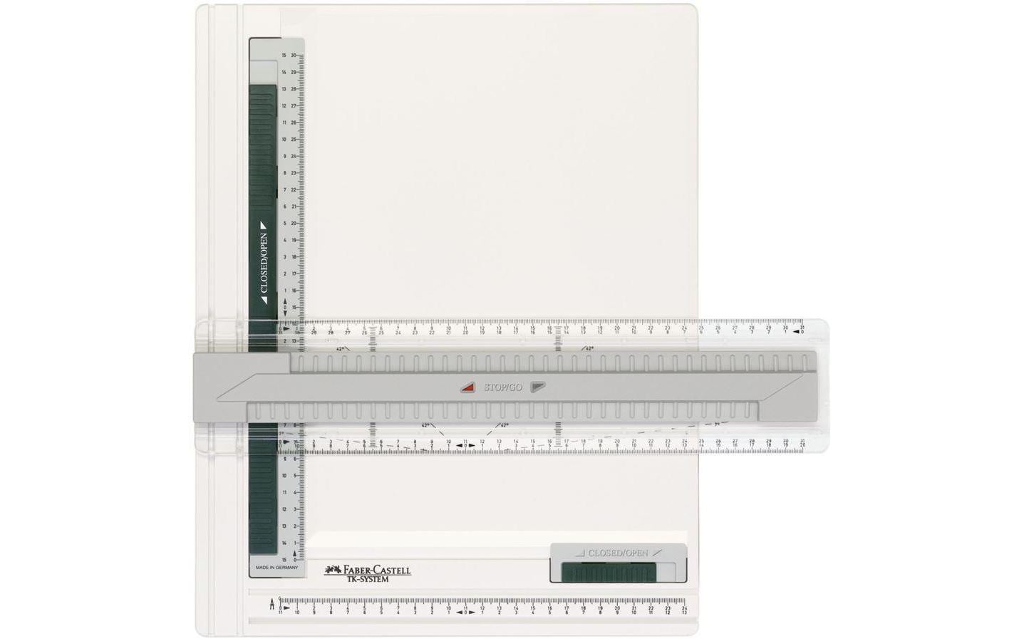 Faber-Castell Zeichenplatte A4, Stop-&-Go-Mechanismus, Kunststoff, Weiss