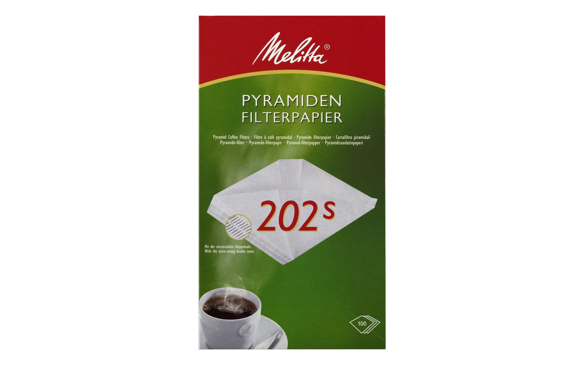Melitta Kaffeefilter 202s – für Serien 170, 189, 190 – 100 Stk., Papier