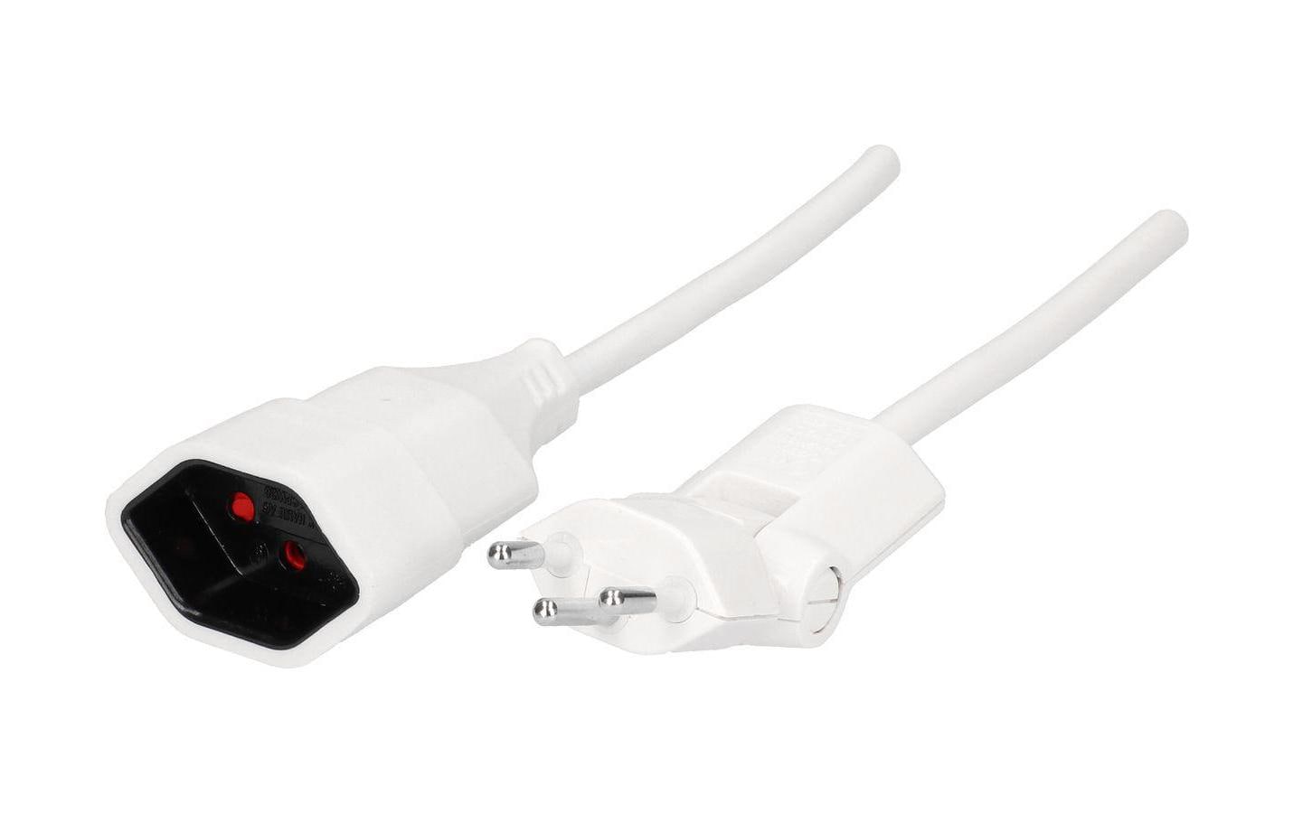 Max Hauri AG Max Hauri Verlängerungskabel – T12–T13, 1 m, 3×1 mm², mit Kinderschutz, Weiss