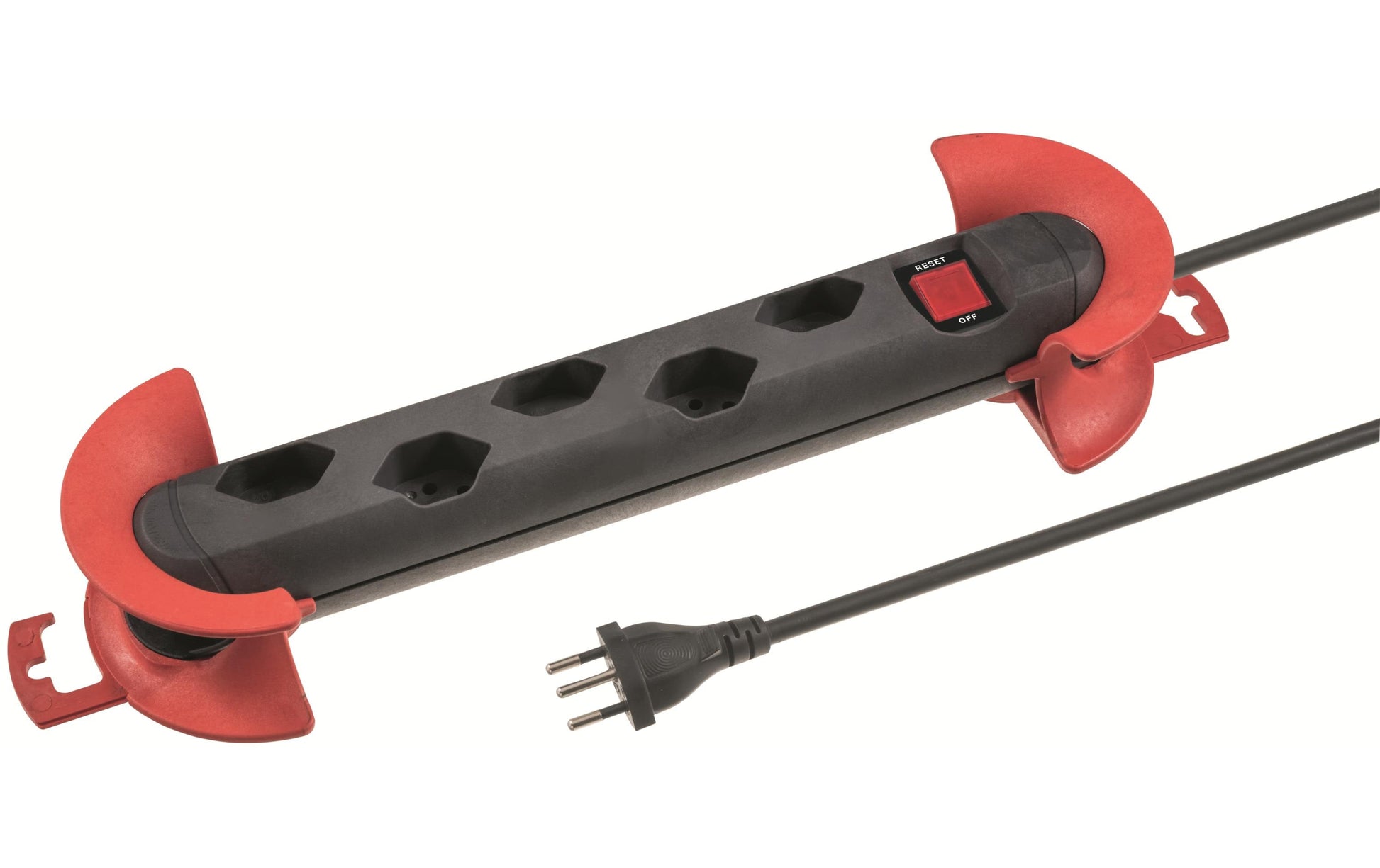 Steffen STEBA STRONG Steckdosenleiste – 5× T13, 8 m, mit Schalter, schwarz