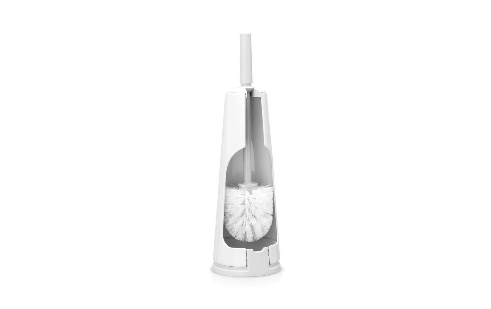 Brabantia ReNew – WC-Bürstenset – Metall, Kunststoff, Weiss, H 42 cm, Ø 12,2 cm
