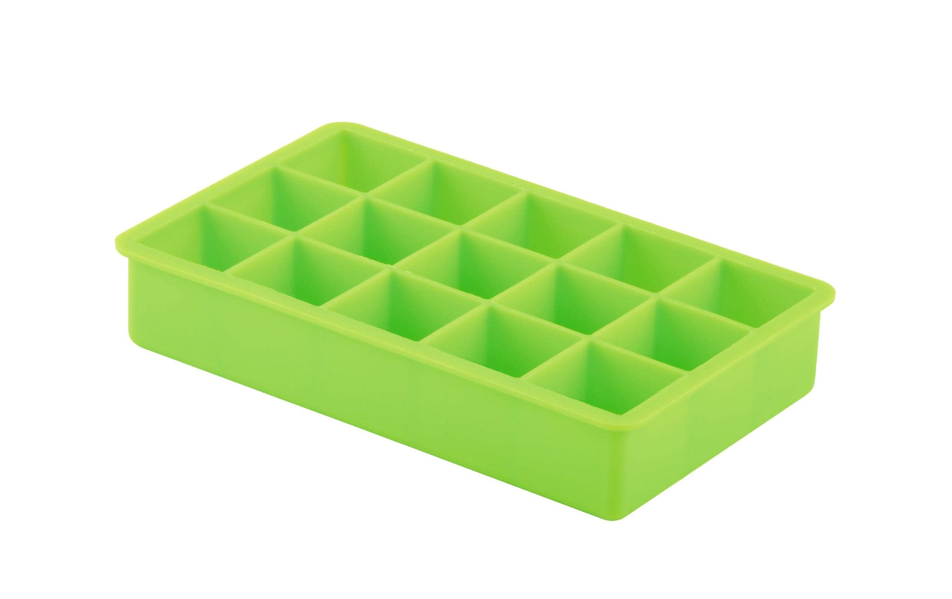 Point-Virgule Dotz Kleine Eiswürfelform – 18,5 × 18,5 × 3,5 cm, Silikon, Grün, 15 Stk.