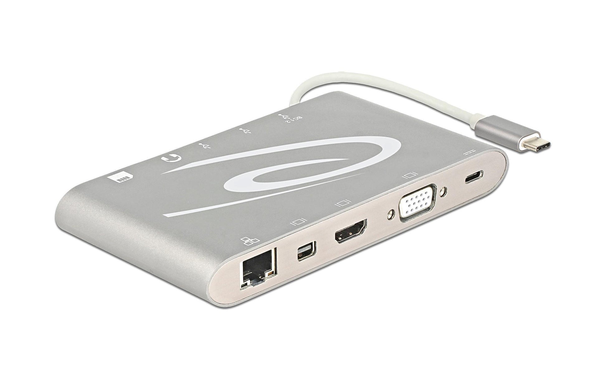 DeLOCK 87298 Dockingstation – USB-C, DP/HDMI/VGA, 3× USB-A, GbE, SD/microSD, 3,5 mm, für Windows/Mac/Android