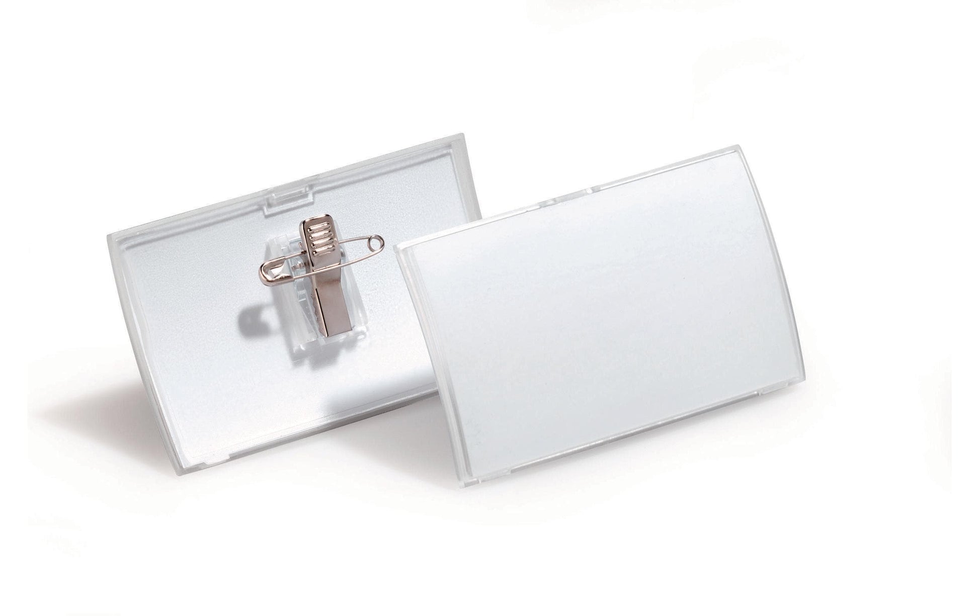 Durable Namensschild – 90 × 54 mm, Kunststoff, transparent, mit Kombiklemme – 25 Stück