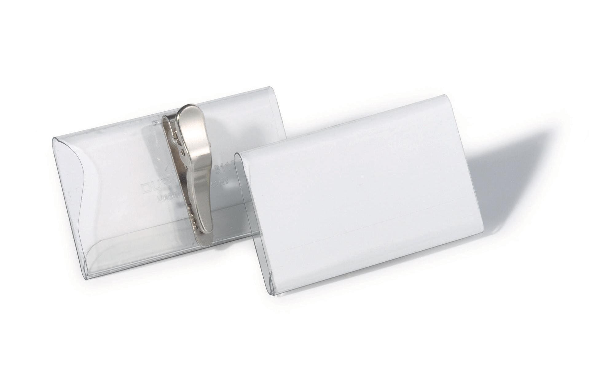 Durable Namensschild – 75 × 40 mm, transparent, Kunststoff, 25er-Pack