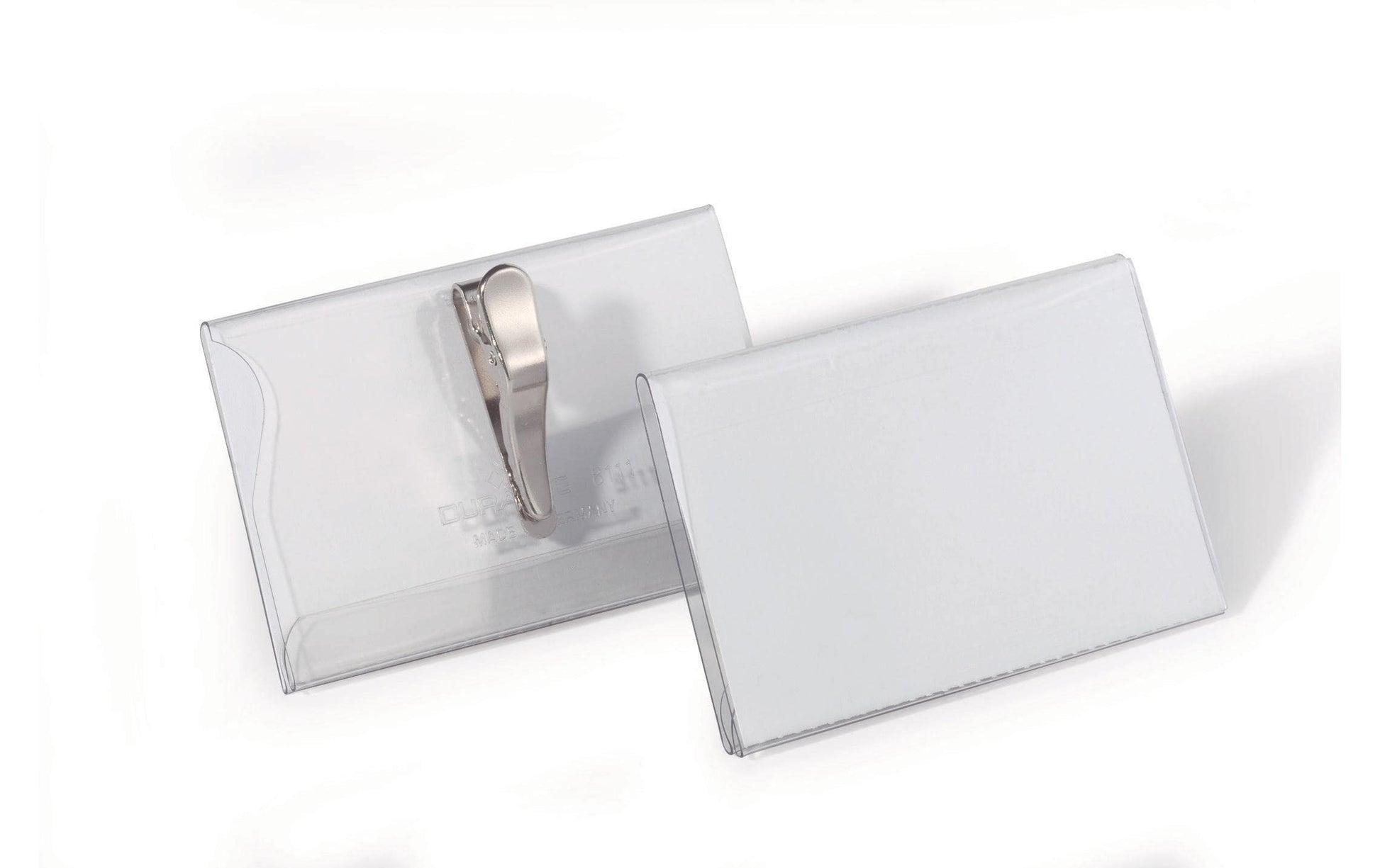 Durable Namensschild – 90 × 54 mm, transparent, 25er-Pack