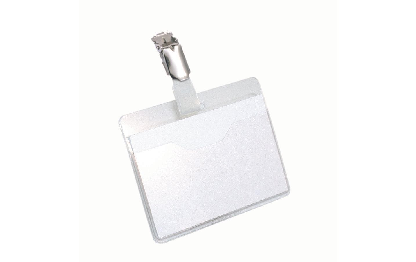 Durable Namensschild – 90 × 60 mm, transparent, Kunststoff, Clip oben offen – 25 Stk
