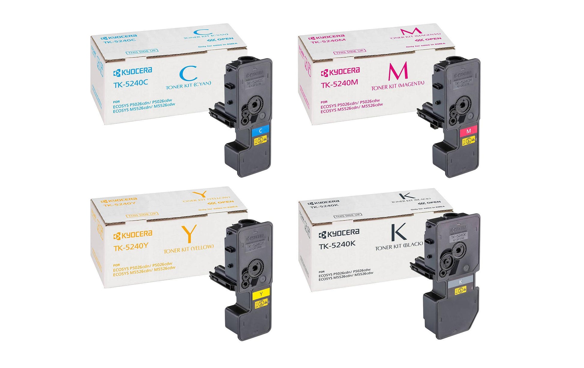 Kyocera – Toner-Multipack TK-5240 – BK/C/M/Y, 3000 Seiten – für Kyocera M5526cdn/M5526cdw