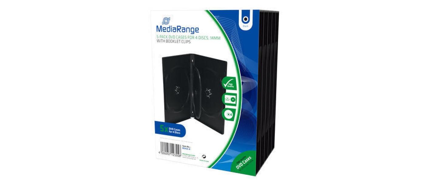 MediaRange Ersatzhüllen – 4 Disks, Kunststoff, 5er Pack