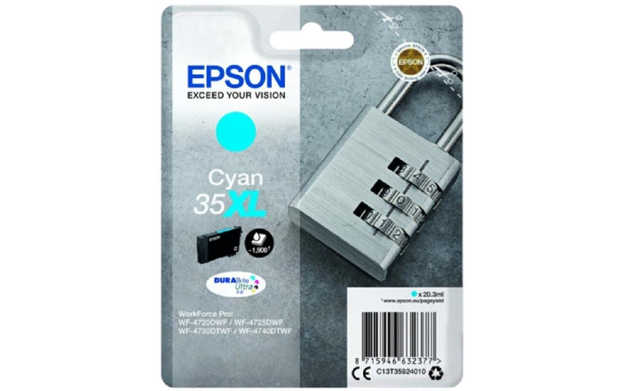 Epson Tintenpatrone 35XL, cyan, XL, 1'900 Seiten – für Tintenstrahldrucker/Multifunktionsgeräte