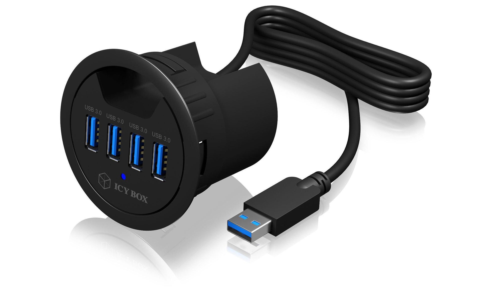 ICY BOX IB-Hub140 USB-Hub – USB 3.0, 4× USB-A, für Windows/Mac/Linux