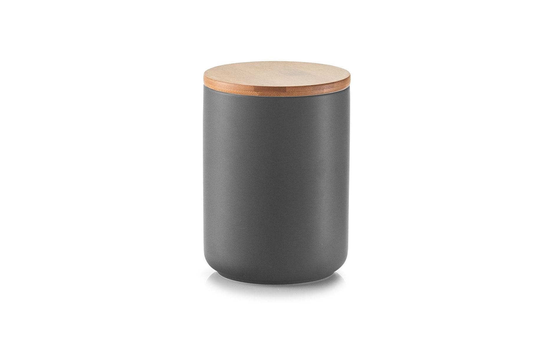 Zeller Present Vorratsdose 650 ml, Ø 10 × 13,5 cm, Keramik/Bambus, Anthrazit
