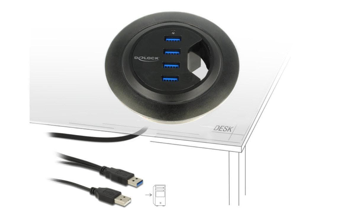 DeLOCK 62868 USB-Hub – 4× USB-A, für Windows/Mac/Linux