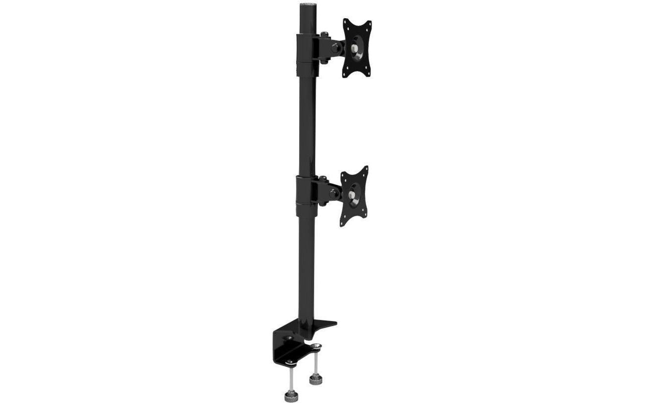 Edbak SV08 – Tischhalterung, Dual, Tischklemme, bis 27", VESA 75 × 75 mm, 20 kg, höhenverstellbar, schwarz