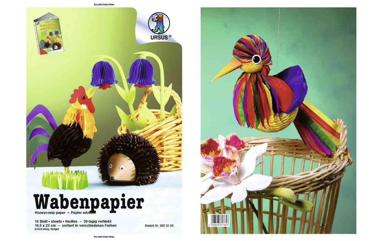 URSUS Wabenpapier – 16,5 × 23 cm, sortiert, 260 g/m² – 10 Blatt, Kunstpapier